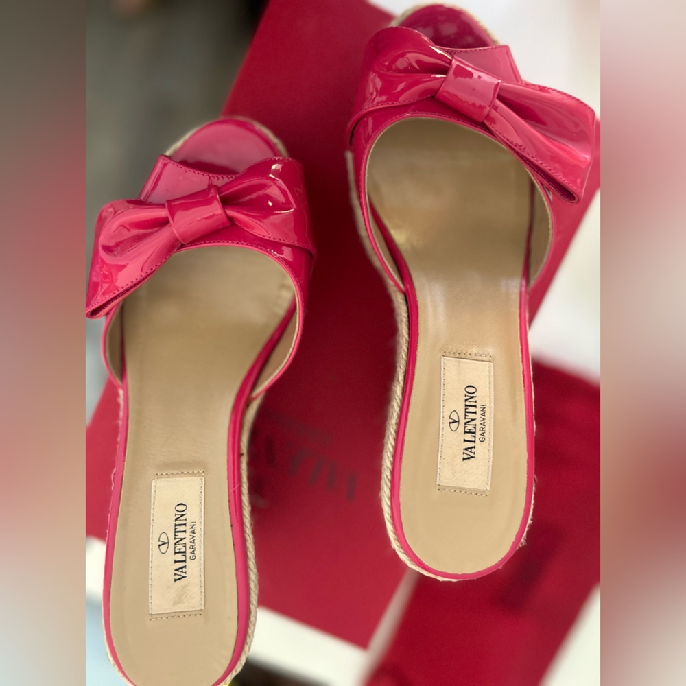 Valentino Pink Mules with Bow